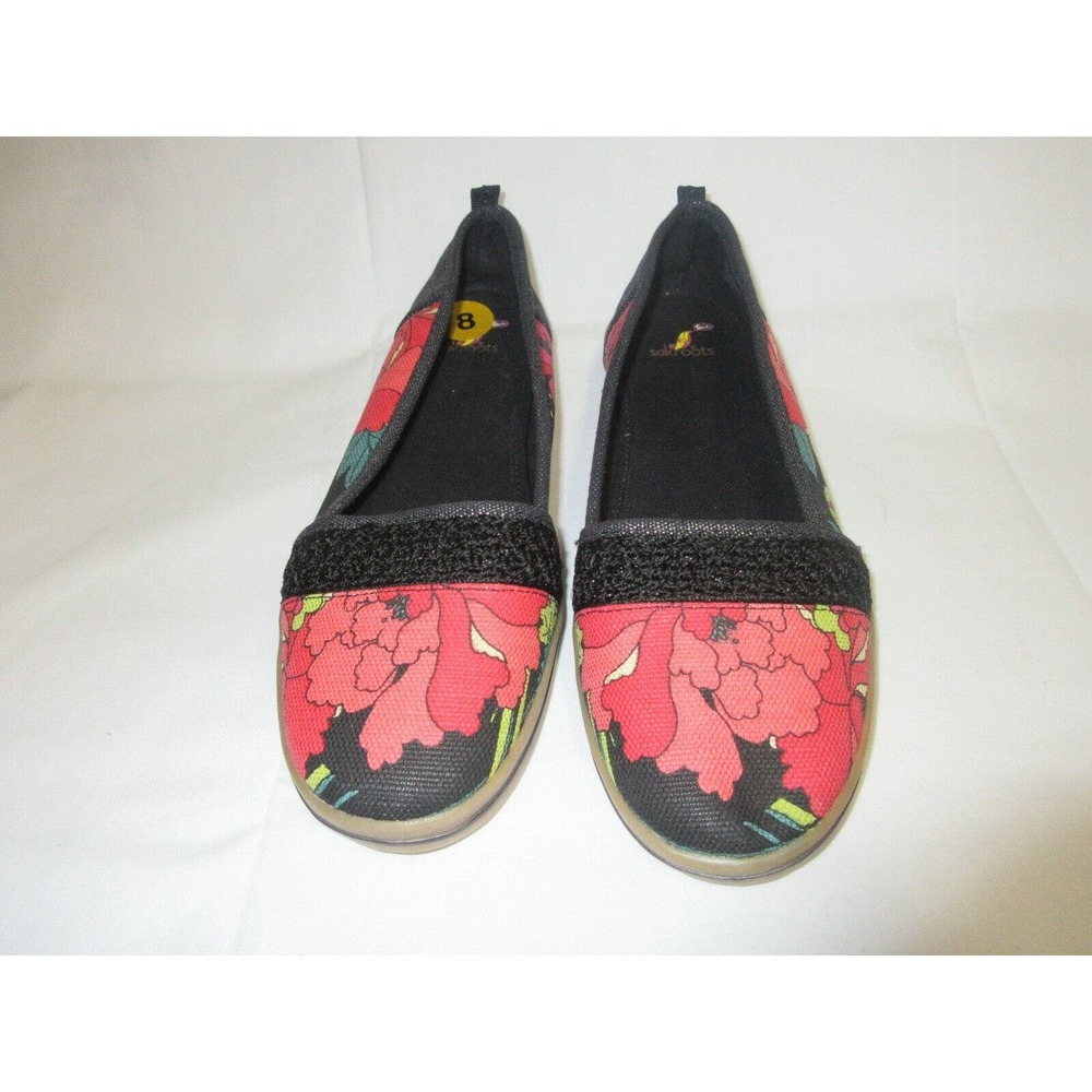 SAK ROOTS pink floral slip -on flats woman-8